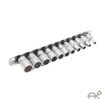 Набор головок 11пр. 1/4 (12гр.)(4-13мм) на планке (F-2111-9)